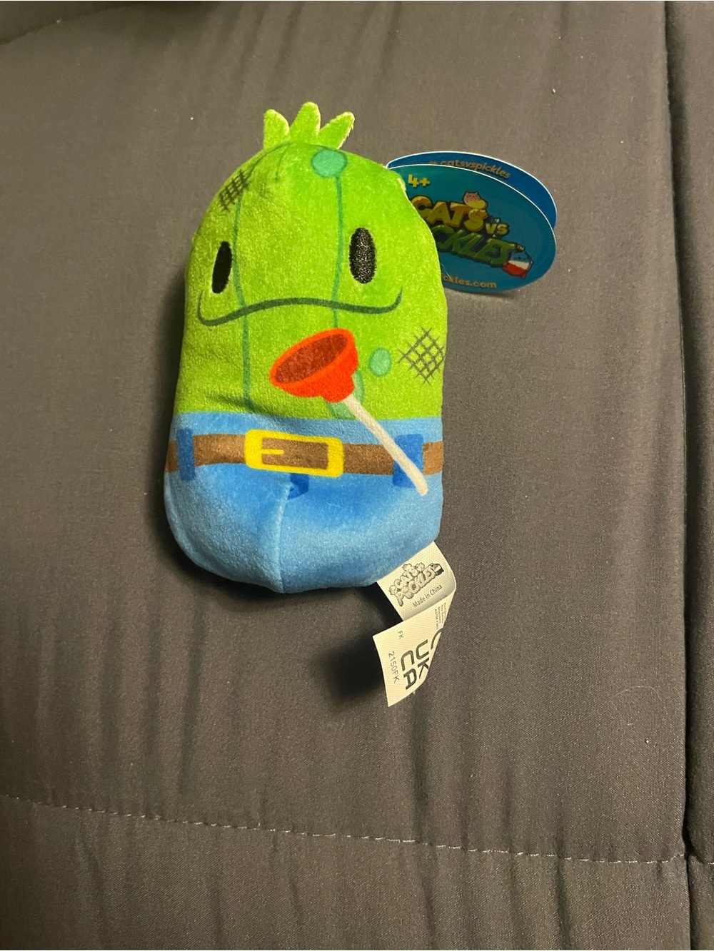 Cats vs Pickles Plush Toy - Green & Blue Character